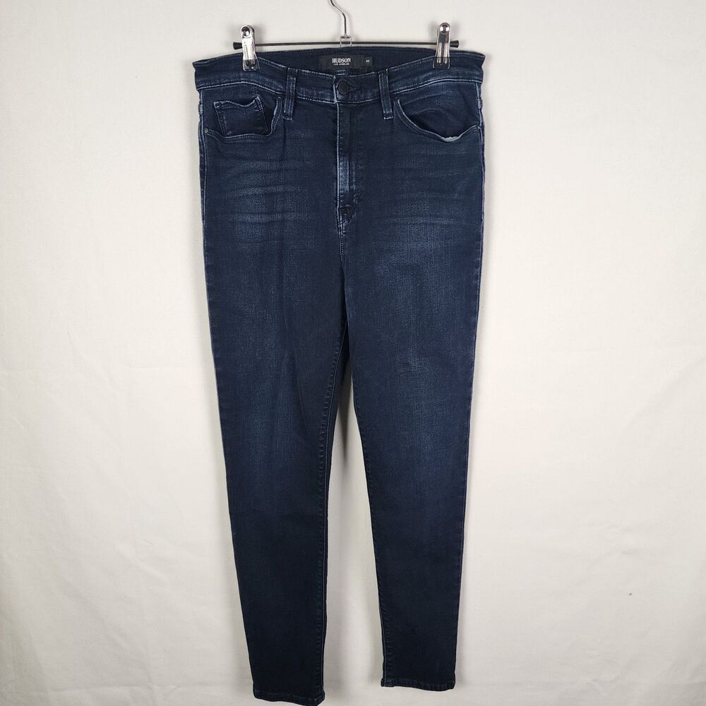 Hudson Jeans Women 32 Barbara Super Skinny Dark Wash Casual Classic Denim